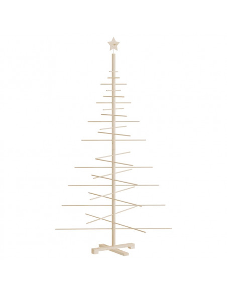Albero di Natale Decorativo in Legno 180 cm Legno Massello Pino