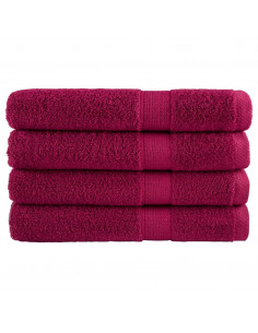 Asciugamani Premium 4 pz Bordeaux 100x200 cm 600gsm 100% Cotone 2