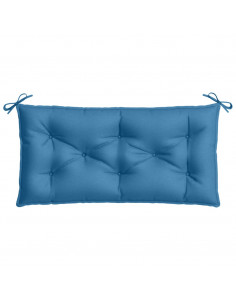 Cuscini Panca Giardino 2pz Blu Mélange 100x50x7cm Tessuto