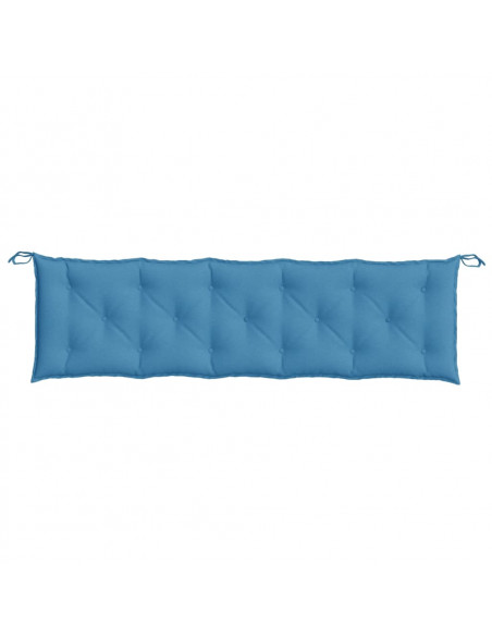 Cuscini Panca Giardino 2pz Blu Mélange 180x50x7 cm Tessuto