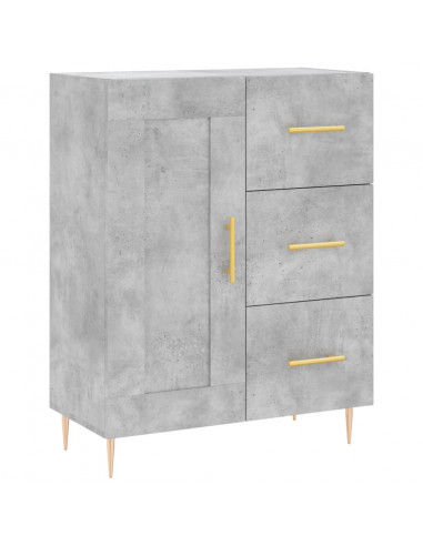 Credenza Grigio Cemento 69,5x34x180 cm in Legno Multistrato