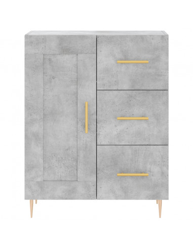 Credenza Grigio Cemento 69,5x34x180 cm in Legno Multistrato