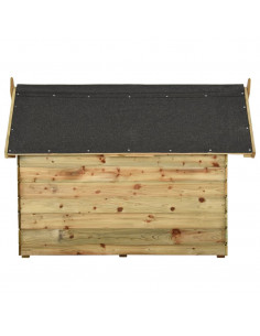 Cuccia per Cane da Esterno con Tetto Apribile Pino Impregnato