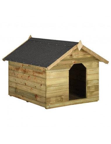 Cuccia per Cane da Esterno con Tetto Apribile Pino Impregnato