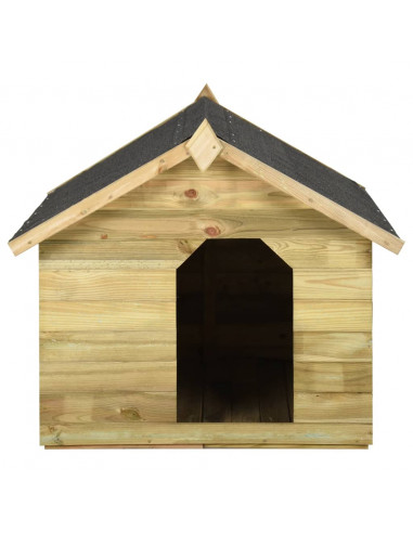 Cuccia per Cane da Esterno con Tetto Apribile Pino Impregnato