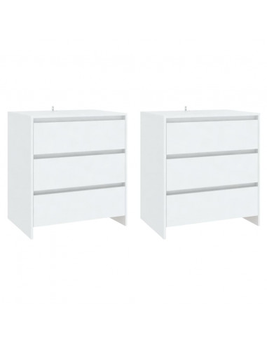 Credenze 3 pz Bianche in Legno Multistrato