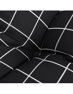 Cuscini per Pallet 2 pz Neri Motivo a Quadri Tessuto