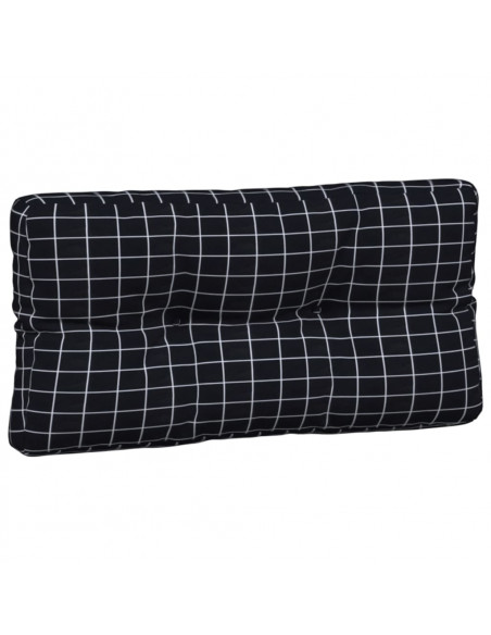 Cuscini per Pallet 5 pz con Motivo a Quadri Nero in Tessuto