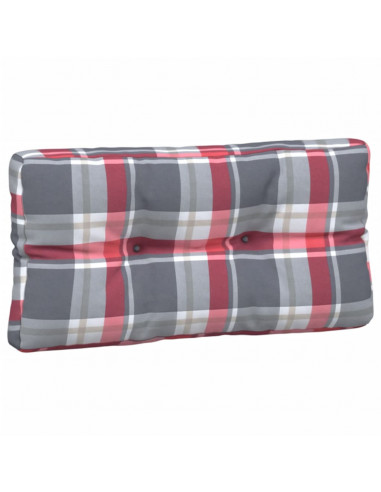 Cuscini per Pallet 5 pz Rossi a Quadri in Tessuto