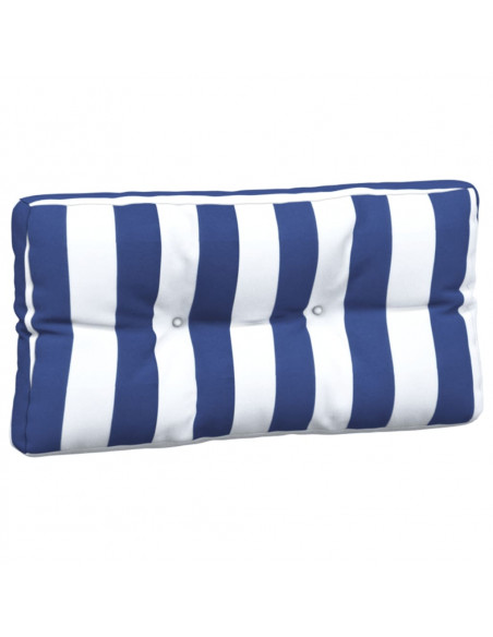 Cuscini per Pallet 7 pz Strisce Blu e Bianche in Tessuto