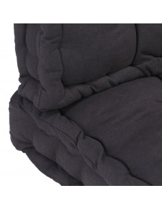 Cuscini per Pallet e Pavimento 2 pz in Cotone Nero 2