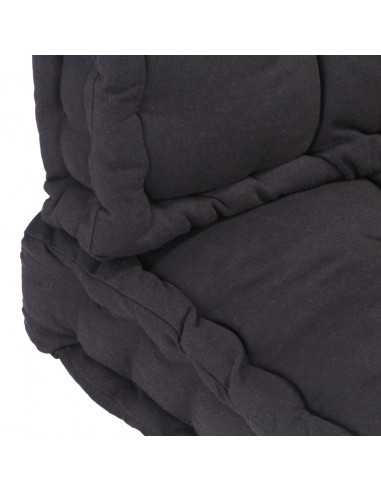 Cuscini per Pallet e Pavimento 2 pz in Cotone Nero