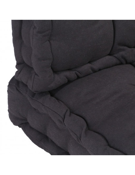 Cuscini per Pallet e Pavimento 2 pz in Cotone Nero