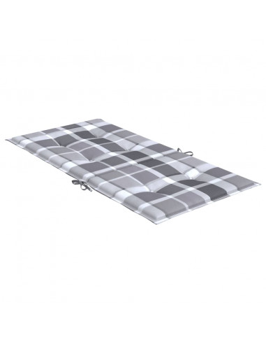 Cuscini per Sedia 2 pz a Quadri Grigi 100x50x3cm Tessuto Oxford