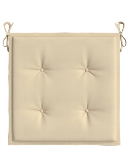 Cuscini per Sedia 2 pz Beige 40x40x4 cm in Tessuto Oxford