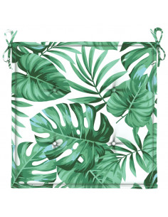 Cuscini per Sedia 2 pz Motivo a Foglie 50x50x3 cm in Tessuto