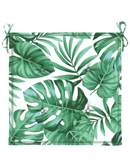 Cuscini per Sedia 2 pz Motivo a Foglie 50x50x3 cm in Tessuto