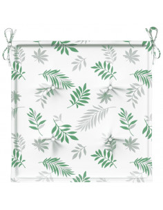 Cuscini per Sedia 2 pz Motivo a Foglie 50x50x4 cm in Tessuto 2