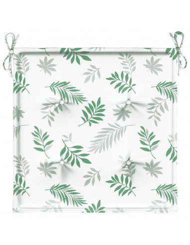 Cuscini per Sedia 2 pz Motivo a Foglie 50x50x4 cm in Tessuto