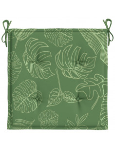 Cuscini per Sedia 2 pz Motivo a Foglie 50x50x4 cm in Tessuto 2