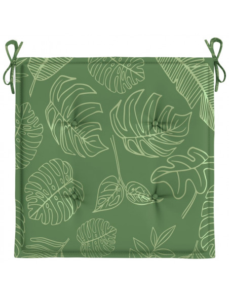 Cuscini per Sedia 2 pz Motivo a Foglie 50x50x4 cm in Tessuto