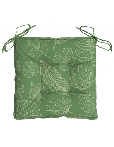 Cuscini per Sedia 2 pz Motivo a Foglie 50x50x7 cm Tessuto