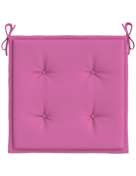 Cuscini per Sedia 2 pz Rosa 50x50x3 cm in Tessuto