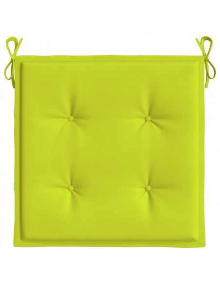 Cuscini per Sedia 2 pz Verde Brillante 50x50x3cm Tessuto Oxford