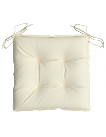 Cuscini per Sedia 2pz Bianco Crema 40x40x7 cm in Tessuto Oxford