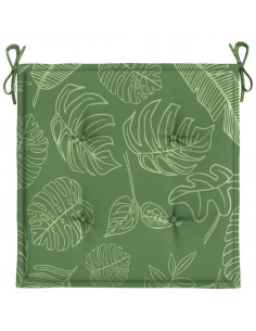 Cuscini per Sedia 4 pz Motivo a Foglie 40x40x3 cm Tessuto 2