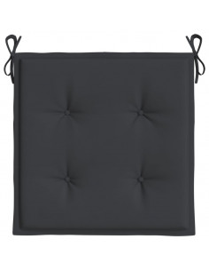 Cuscini per Sedia 4 pz Neri 50x50x3 cm in Tessuto Oxford 2