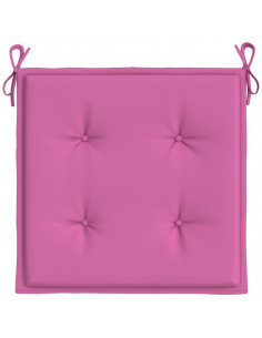Cuscini per Sedia 4 pz Rosa 40x40x3 cm in Tessuto 2