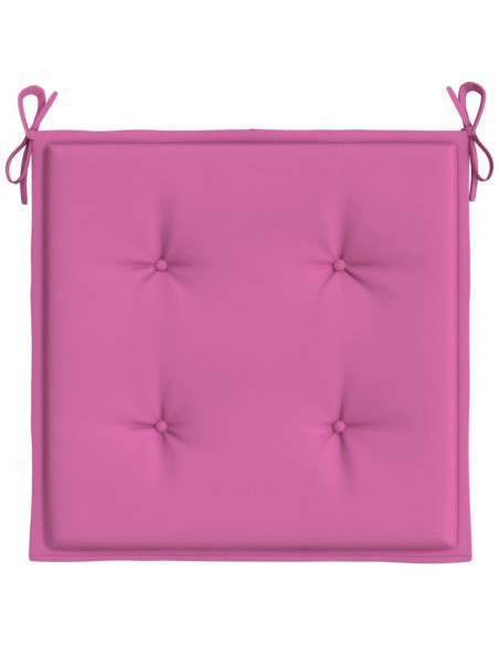 Cuscini per Sedia 4 pz Rosa 50x50x3 cm in Tessuto