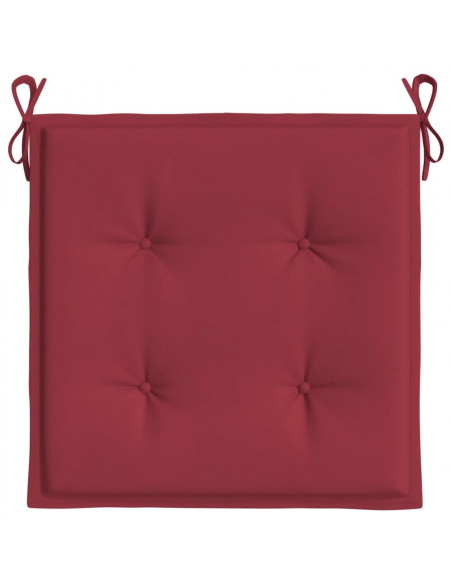 Cuscini per Sedia 4 pz Rosso Vino 50x50x3 cm in Tessuto Oxford