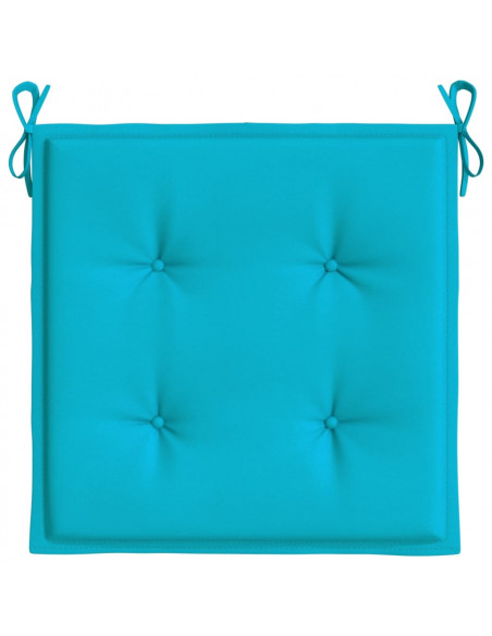 Cuscini per Sedia 5 pz Turchese 50x50x3 cm in Tessuto