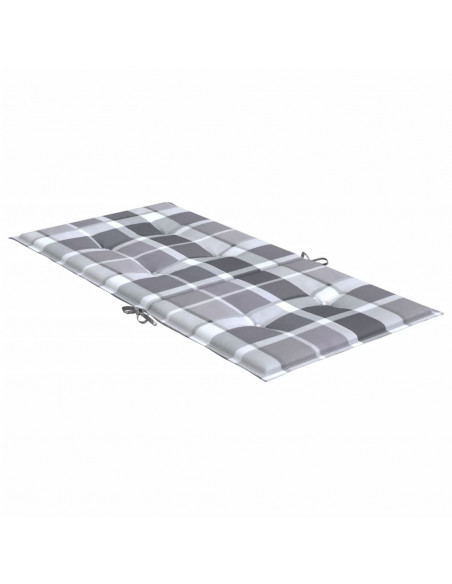 Cuscini per Sedia 6 pz a Quadri Grigi 100x50x3cm Tessuto Oxford