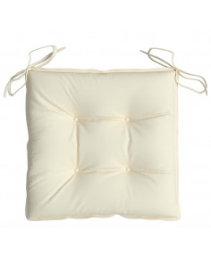 Cuscini per Sedia 6 pz Bianco Crema 50x50x7cm in Tessuto Oxford 2