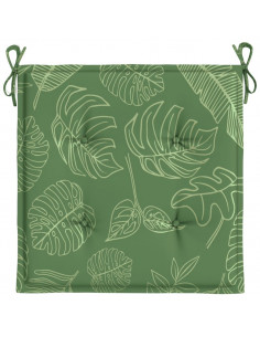 Cuscini per Sedia 6 pz Motivo a Foglie 40x40x3 cm Tessuto