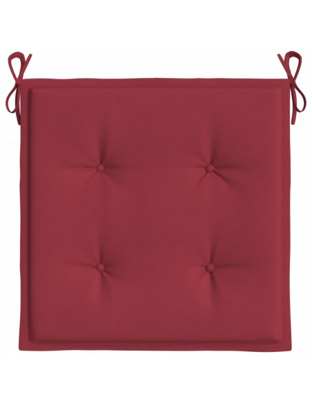 Cuscini per Sedia 6 pz Rosso Vino 40x40x4 cm in Tessuto Oxford
