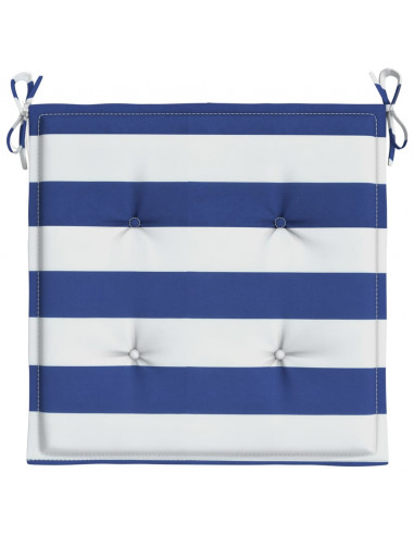 Cuscini per Sedia 6 pz Strisce Bianche e Blu 40x40x3 cm Tessuto
