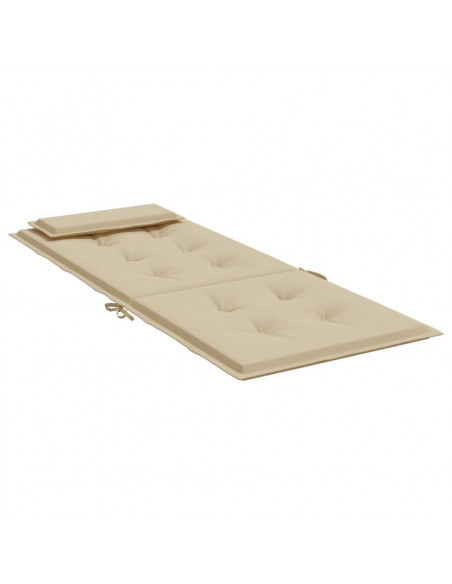 Cuscini per Sedia con Schienale Alto 2 pz Beige Tessuto Oxford