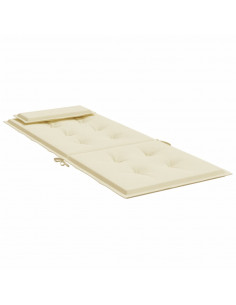 Cuscini per Sedia con Schienale Alto 4 pz Crema Tessuto Oxford 2