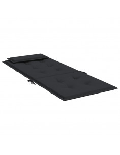 Cuscini per Sedia con Schienale Alto 6pz Nero in Tessuto Oxford 2