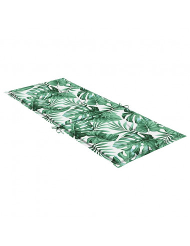 Cuscini per Sedia Schienale Alto 2 pz Motivo Foglie in Tessuto