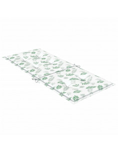 Cuscini per Sedia Schienale Alto 4 pz Motivo Foglie in Tessuto 2