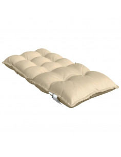 Cuscini per Sedia Schienale Basso 2 pz Beige in Tessuto Oxford