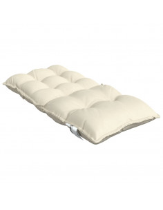 Cuscini per Sedia Schienale Basso 4 pz Crema in Tessuto Oxford