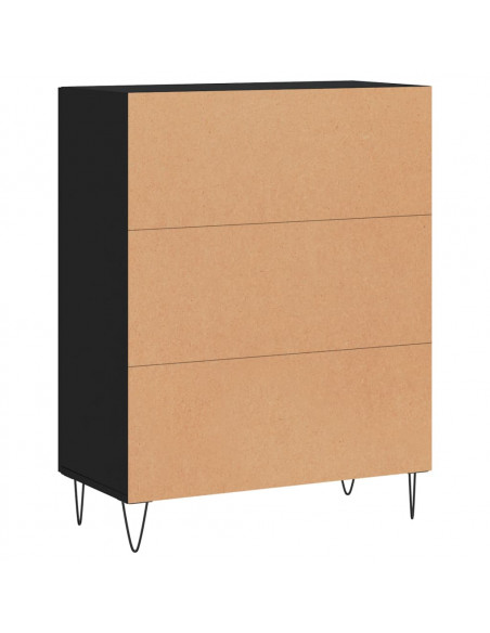 Credenza Nera 69,5x34x90 cm in Legno Multistrato