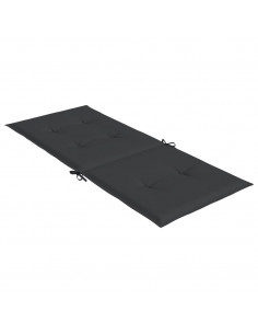 Cuscini per Sedie 2 pz Neri 120x50x3 cm in Tessuto