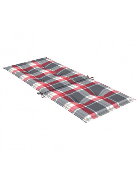 Cuscini per Sedie 2 pz Rossi a Quadri 120x50x3 cm in Tessuto